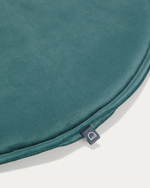 Круглая бархатная подушка на стул Rimca бирюзовая 35 см