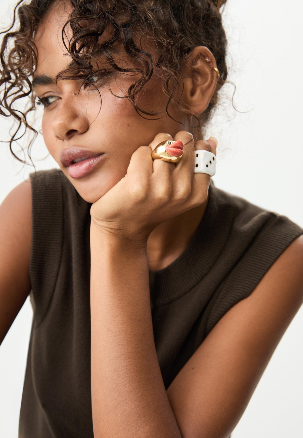 STRADIVARIUS Набор из 2 колец, белый