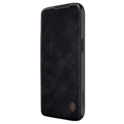 Кожаный чехол книжка от Nillkin для iPhone 15, серия Qin Pro Leather с защитной шторкой для камеры