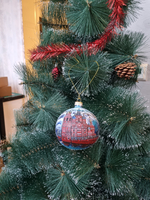 Шар стеклянный "Спас на крови",  ручная роспись