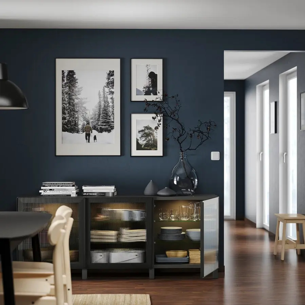 Комбинация для хранения - BESTÅ/ BESTА IKEA/ БЕСТА/БЕСТО ИКЕА, 180х74 см, черный