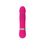 Розовый мини-вибратор с загнутой головкой Dildo Vibe - 11,7 см. (Цвет: розовый)