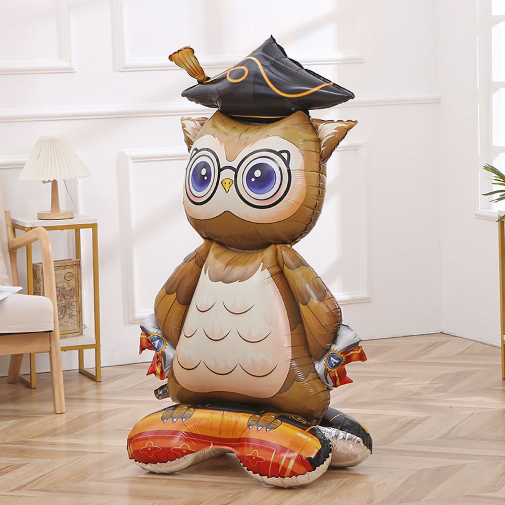 Шар 3D (46''/117 см) Фигура на подставке, Сова Выпускник, 1 шт. в уп.