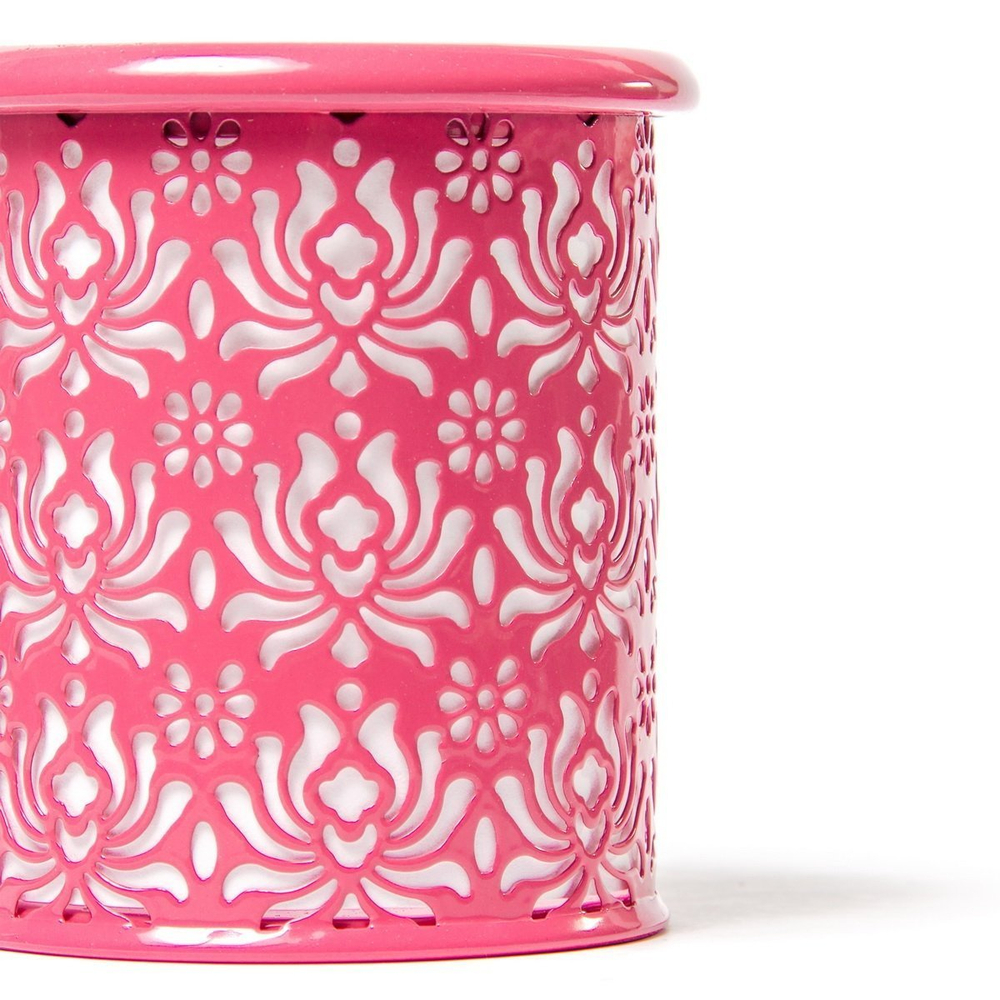 Подставка-стакан для канцтоваров Alingar, металлическая, круглая, узор "Цветы", ассорти