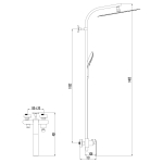 LM4960CW Меланж Смеситель для душа с верхней душевой лейкой  Троп дождь хром/белый (к/к 2)
