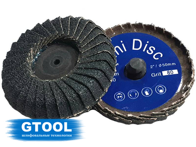 Круг лепестковый торцевой GTOOL для труднодоступных мест QCD d50, зерно P80