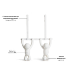 Вешалка надверная buddy, 21,6 см, белая, 2 крючка