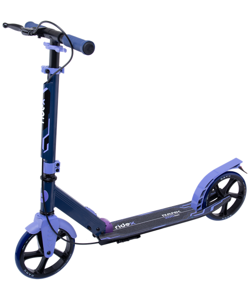 Самокат городской RIDEX Rank 200 мм, ручной тормоз, синий/фиолетовый