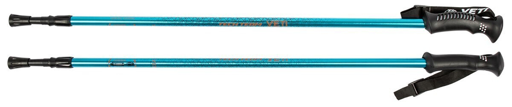 Палки для скандинавской ходьбы треккинговые Tech Team Yeti Blue 115-135 см., двухсекционные телескопические алюминиевые, система-антишок