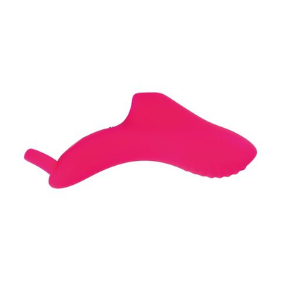 Розовая перезаряжаемая вибронасадка на палец (Цвет: розовый)