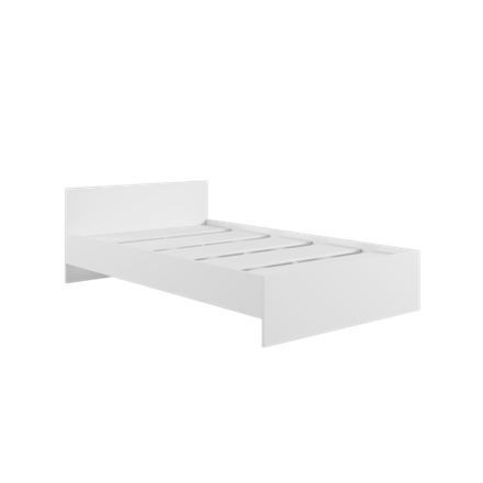 МС Мадера Кровать без ящ. М1200 с дсп 1250*2032*900б/матр. (лдсп белый)