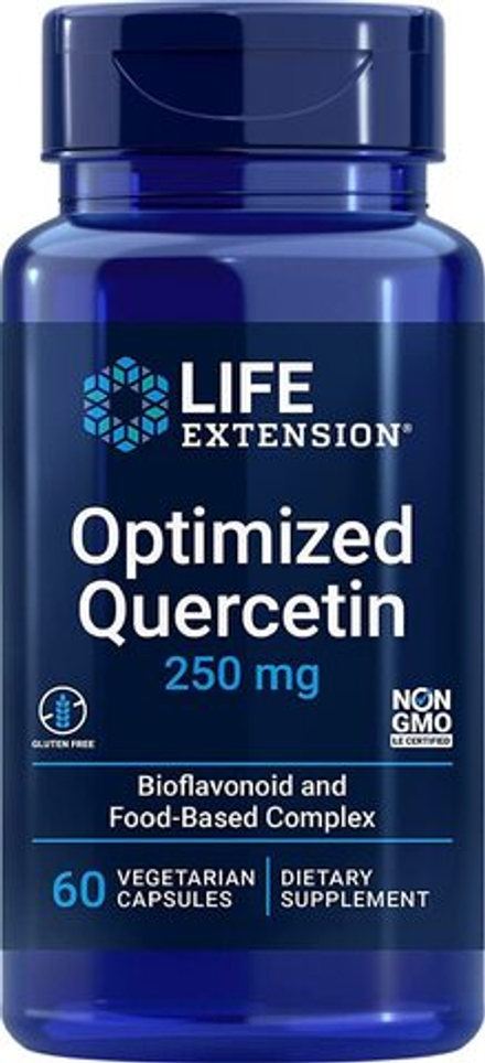 Life Extension, Оптимизированный кверцетин 250 мг, Optimized Quercetin 250 mg, 60 вегетарианских капсул