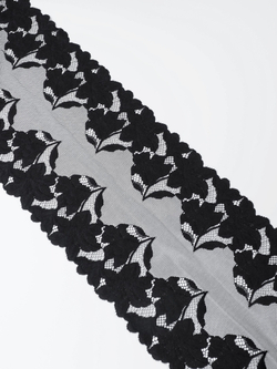 Эластичное кружево для белья черное ширина 22 см