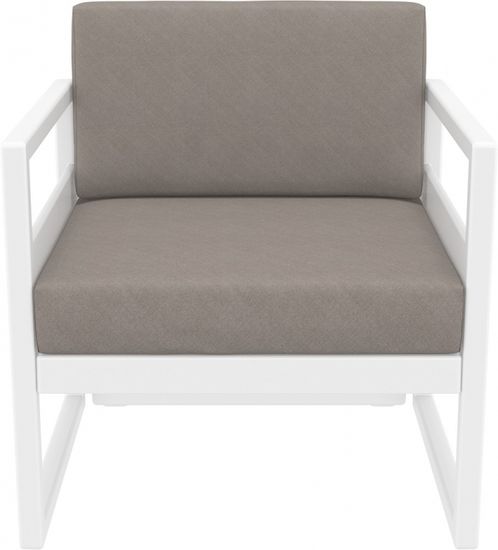 Кресло уличное пластиковое с подушками Mykonos серое