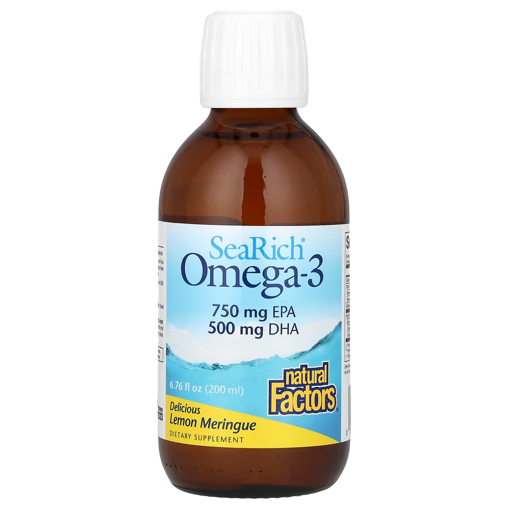Natural Factors, SeaRich Omega-3, лимонное безе, 200 мл (6,76 жидк. унции)