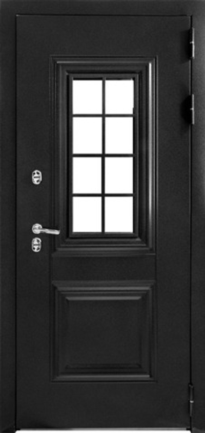 Входная дверь в дом МУАР RAL 7024/Ясень белый - 1074