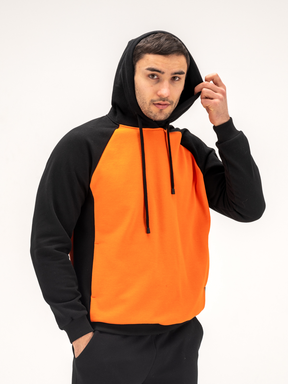 Костюм мужской спортивный теплый. Оранжевый/черный