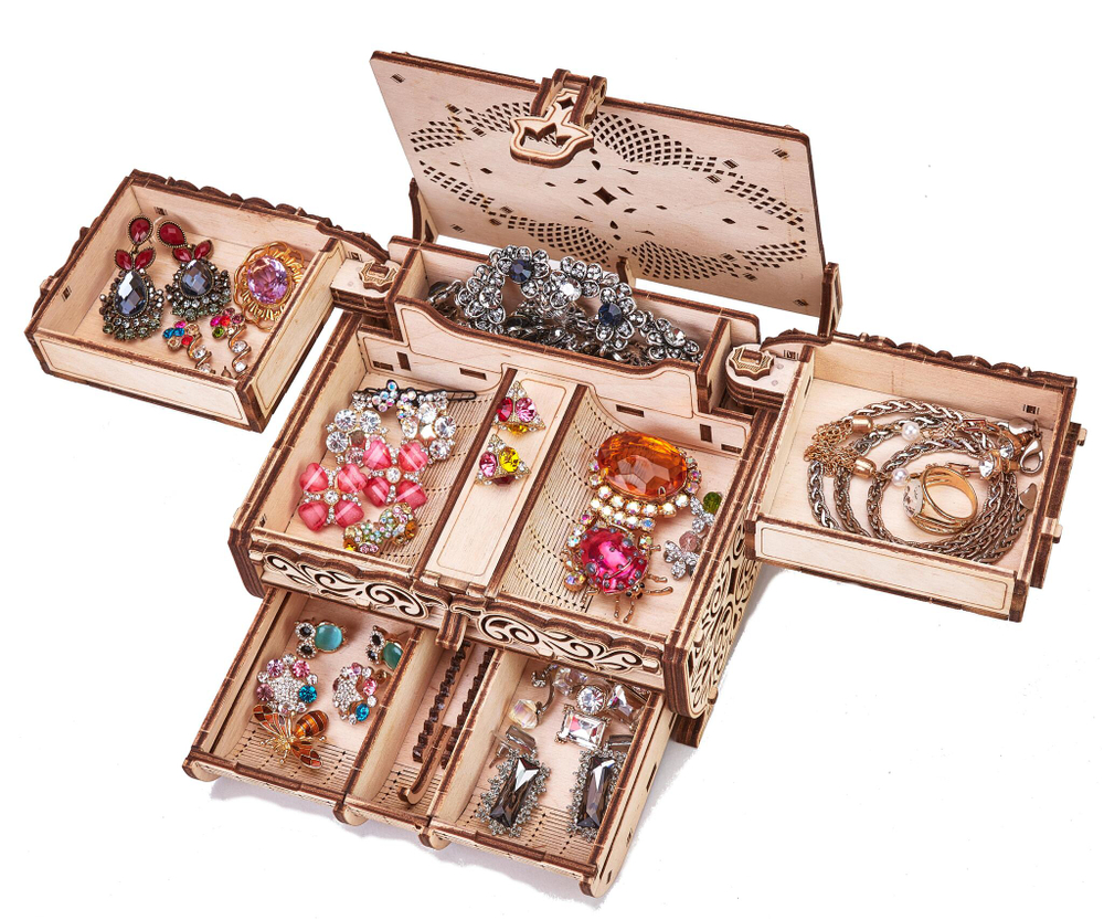 Cборная модель Wood Trick Шкатулка, декорированная кристаллами Swarovski ®