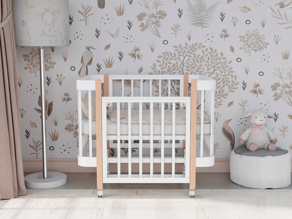 Кровать Incanto Mimi продольный маятник цвет белый/бук