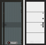 Дверь входная Лабиринт ISSIDA 25 Белый софт (черная вставка)