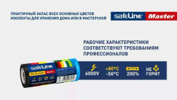 Изолента SafeLine Master 15/5, комплект 7 цветных МИНИ-роликов (ПВХ), ГОСТ
