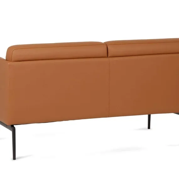 Двухместный диван Bisq 156 см, коричневая кожа