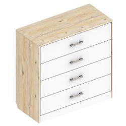 Комод с 4 ящиками "Милана" (гаскон пайн/белый лофт), ЛДСП, Велес