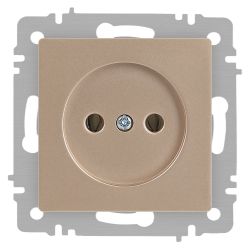 Розетка Intro Accent 6-201-04 2P 16А-250В IP20 СУ AL/CU шампань