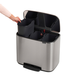 Мусорный бак Bo Pedal Bin 3x11л Brabantia Стальной матовый Fingerprint Proof