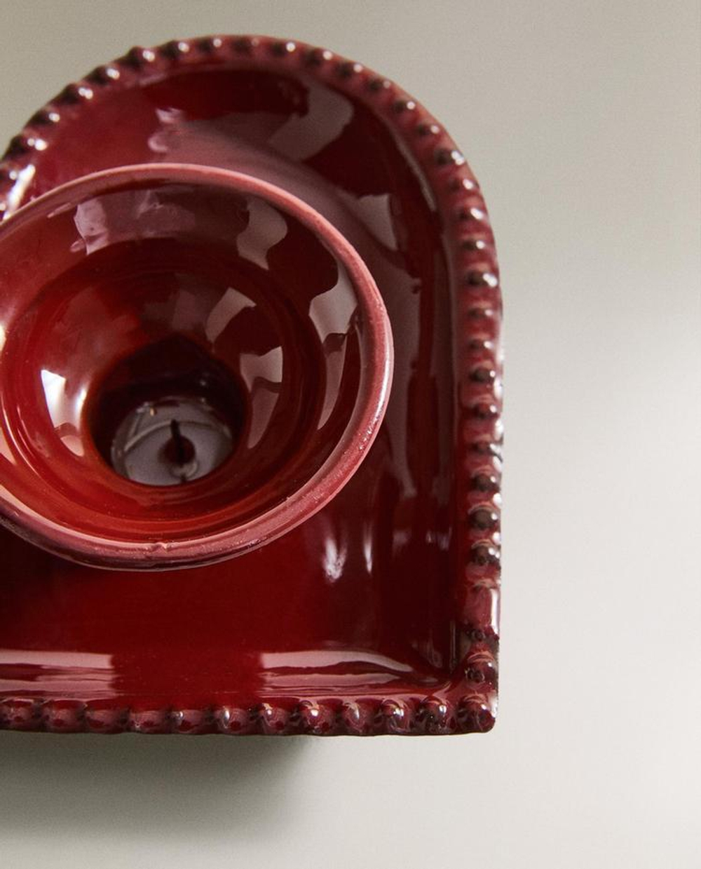 ZARA HOME ЖЕЛЕЗНЫЙ РОЖДЕСТВЕНСКИЙ ПОДСВЕЧНИК В ФОРМЕ СЕРДЦА, КРАСНЫЙ