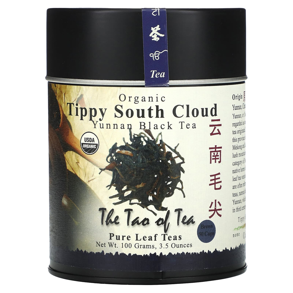 The Tao of Tea, Органический черный чай из провинции Юньнань, Tippy South Cloud, 100 г (3,5 унции)