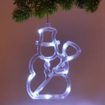 Фигура светодиодная «Снеговик» 13х18 см (батарейки 3 ААА), 1 реж, Белый