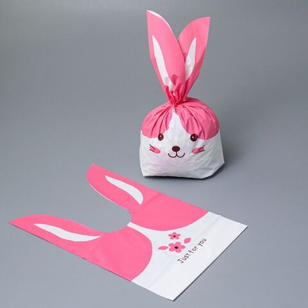 Мешок подар. ПВХ с ушами 20*33см "Розовый кот" 50шт/уп