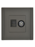FORTE&PIANO Розетка двойная TV+RJ45 кат.5E FP336 серый IEK
