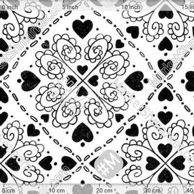 черно-белые сердечки by Klivenkova 150 DPI