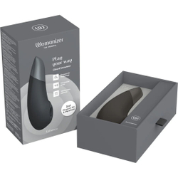 Черный бесконтактный клиторальный стимулятор Womanizer Enhance с вибрацией