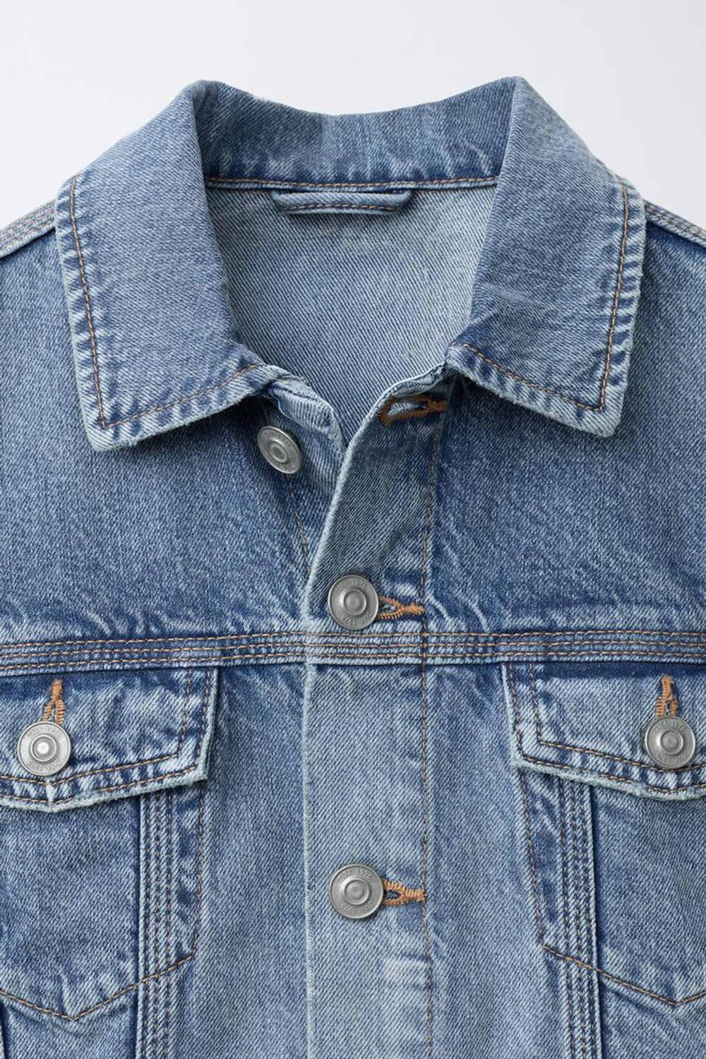 ZARA БАЗОВАЯ ДЖИНСОВАЯ КУРТКА, СИНИЙ