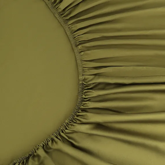 Простыня на резинке из премиального сатина светло-серого цвета из коллекции essential,  180х200х30 с