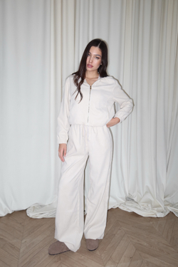 Комплект вельветовый, кардиган с капюшоном на молнии и брюки