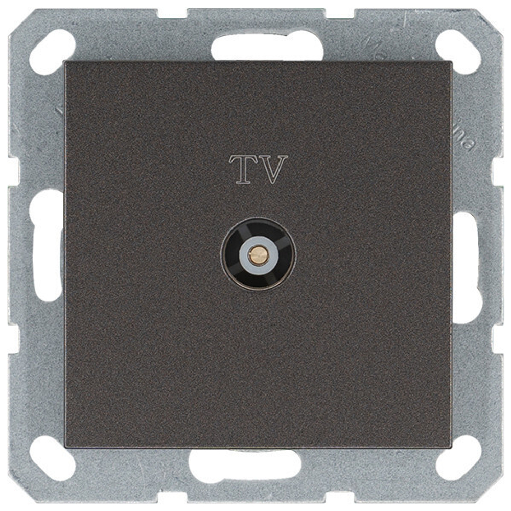 Розетка TV Φ9.5mm оконечная с накладкой, цвет Мокко