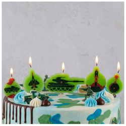 Свечи на пиках Камуфляж, 5 штук