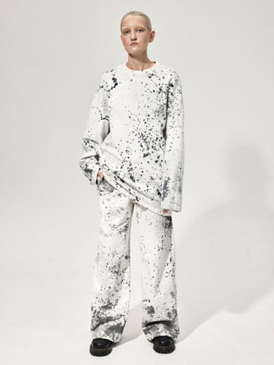 Толстовка с окрашиванием "Березка". Экрю