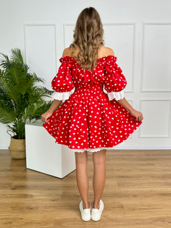 Сарафан платье летнее для девочки "Сердца на красном"