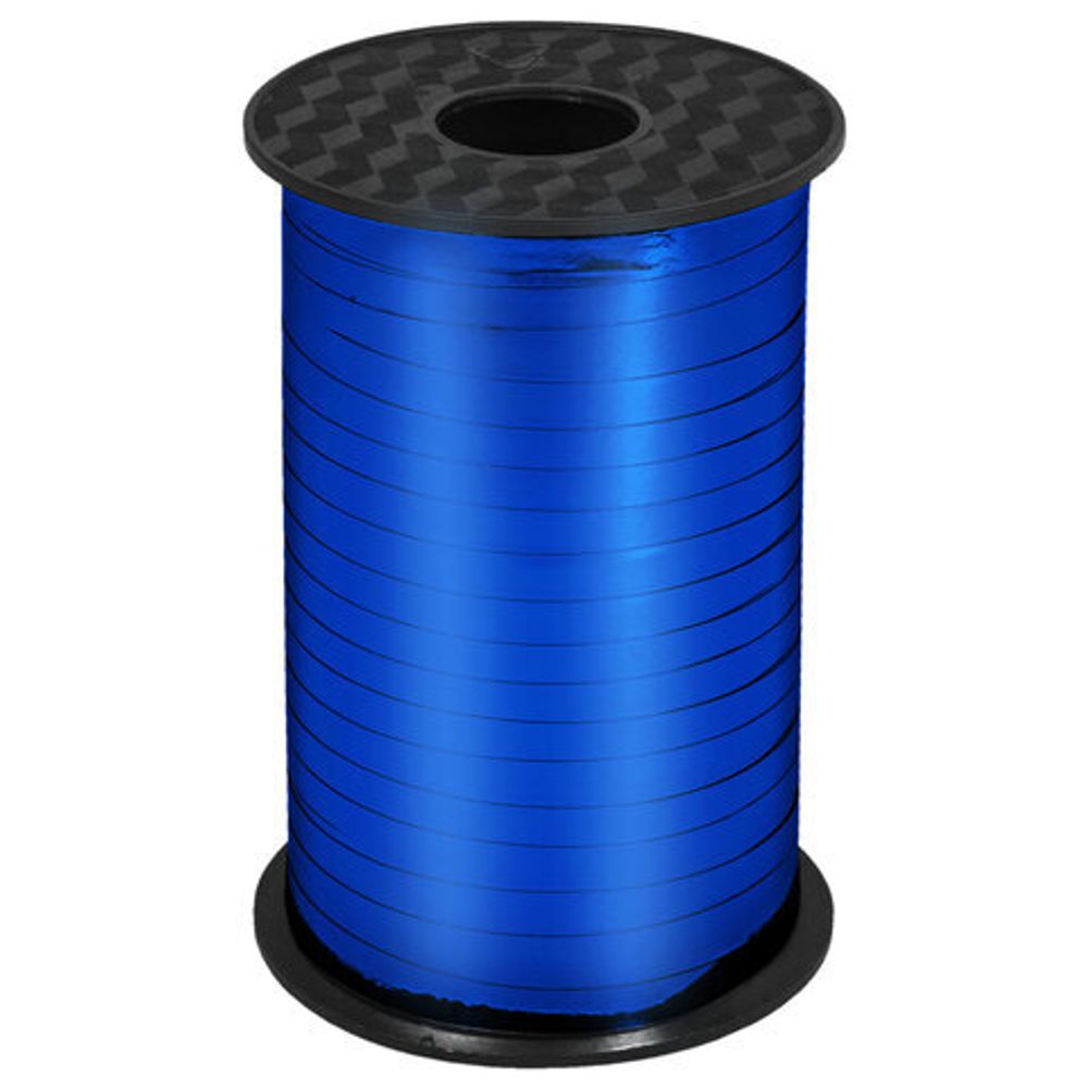 Лента упаковочная декоративная для шаров и подарков, металлик, 5 мм х 250 м, синяя, ЗОЛОТАЯ СКАЗКА, 591818