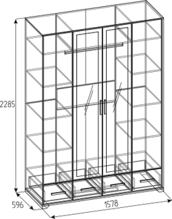 Шкаф для одежды и белья Айрис 555, дуб