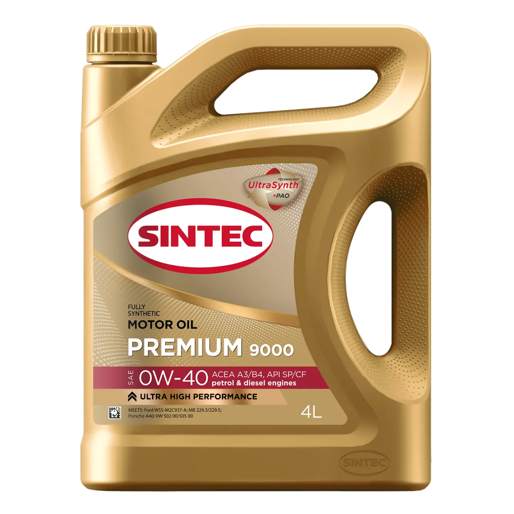 Моторное масло Sintec Premium 9000 0W-40, синтетическое, 4 л