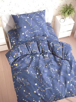 Простынь на резинке "Constellation" 120х200 см Сказка сатин