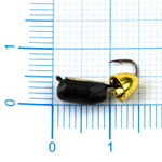 Мормышка Владимирская 561 "Гвоздик с латунным колокольчиком золото" с коронкой, 4мм, 1.7гр (10шт/уп)