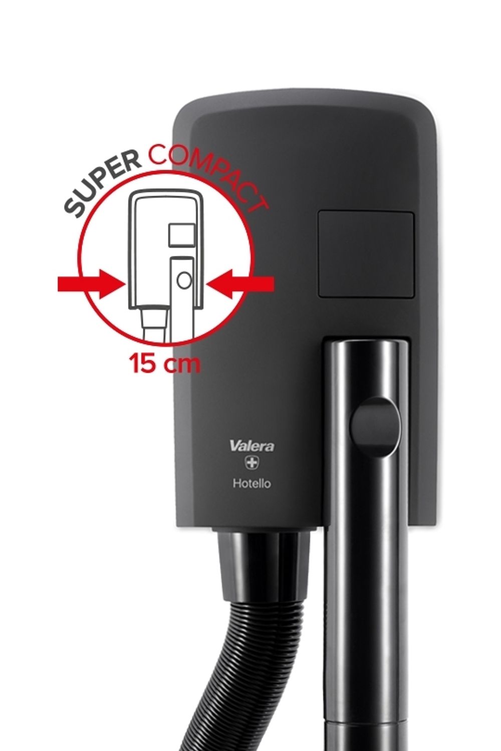 Настенный фен Valera Hotello Matt Black - 1200Вт (832.01/T black matt) - 3