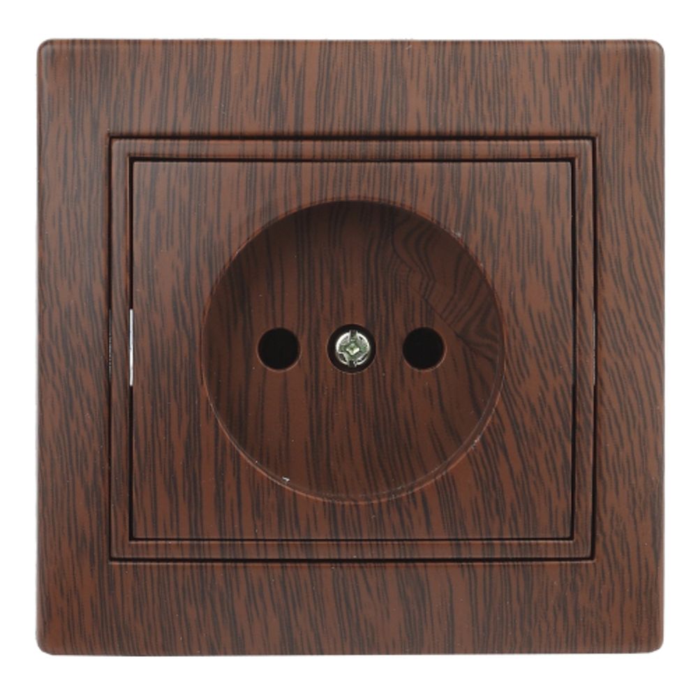 Розетка Intro Plano 1-201-10 без заземления 2P, 16А-250В, IP20, СУ, венге | Intro Plano Венге